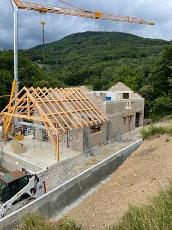 Construction en chanvre d'une maison d'habitation à Maisonsgoutte
