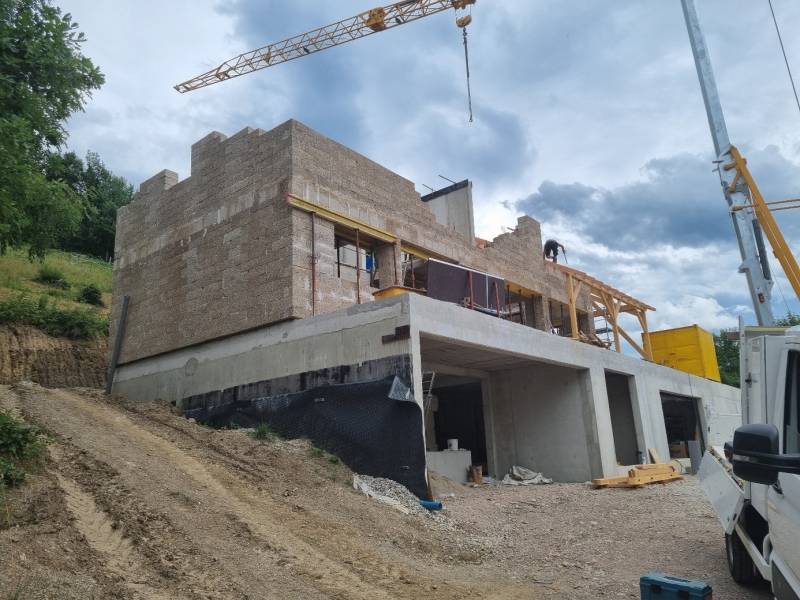 Construction en chanvre d'une maison d'habitation à Maisonsgoutte