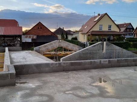 Construction en chanvre d'une maison d'habitation à Schwindratzheim